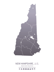 new hampshire U.S. states map.