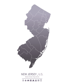 new jersey  U.S. states map.