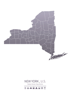 new york U.S. states map.