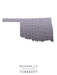 oklahoma U.S. states map.