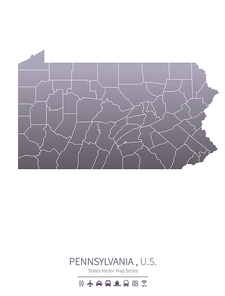 pennsylvania  U.S. states map.