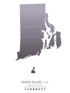 rhode island U.S. states map.