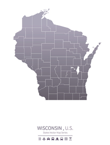 wisconsin U.S. states map.