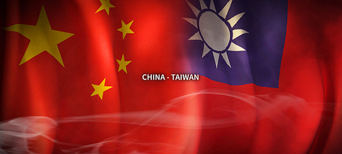 중국과 대만의 글로벌 비지니스 컨셉 국기 3d background. china and taiwan flag.
