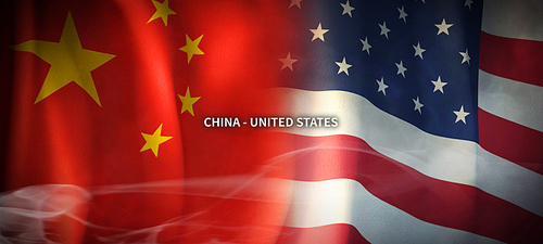 중국과 미국의 글로벌 비지니스 컨셉 국기 3d background. china and united states flag.