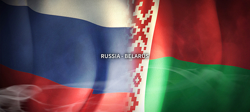 러시아와 벨라루스의 글로벌 비지니스 컨셉 국기 3d background. russia and belarus flag.