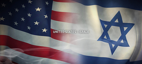 미국과 이스라엘의 글로벌 비지니스 컨셉 국기 3d background. US and israel flag.