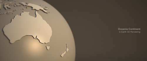 어두운배경의 지구 3d rendering. 오세아니아, 남태평양의 그래픽.