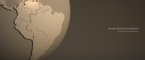 어두운배경의 지구 3d rendering. 남아메리카 대륙의 그래픽.