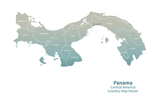 파나마 지도. 그린컬러의 중앙아메리카 국가지도 vector.