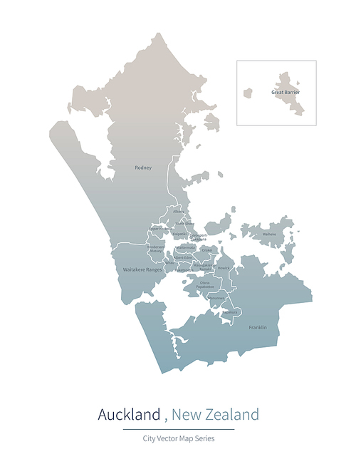 뉴질랜드 오클랜드 지도. 국가들의 주요도시 city vector map series.