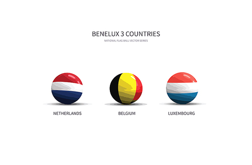 유럽, 베네룩스 국가들의 국기 플래그볼, nation flag ball vactor.