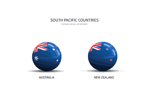 남태평양 국가들의 국기 플래그볼, nation flag ball vactor.