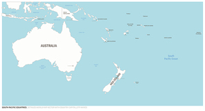 남태평양 국가지도. 대륙별 국가지도.