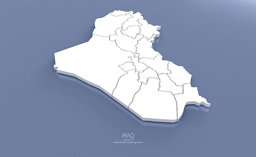 이라크 3d rendering map.