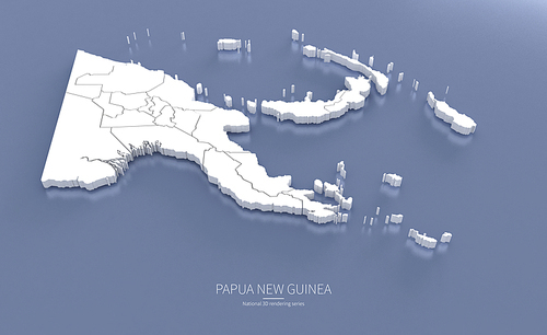 파푸아뉴기니 3d rendering map.