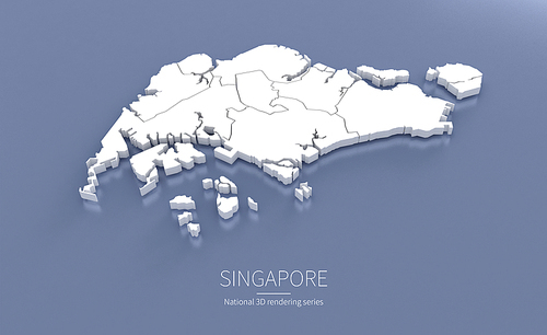 싱가폴 3d rendering map.