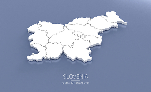 슬로베니아 3d rendering map.