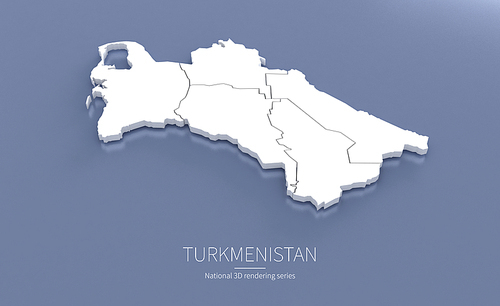 투르크메니스탄 3d rendering map.