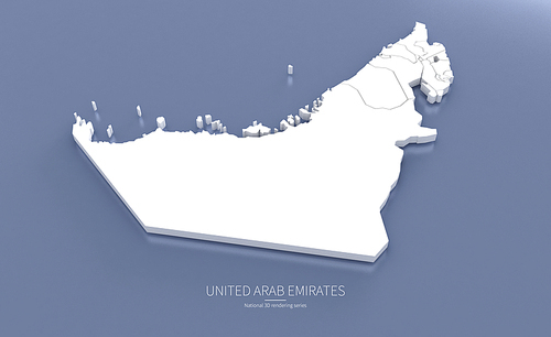 아랍에미레이트 3d rendering map.