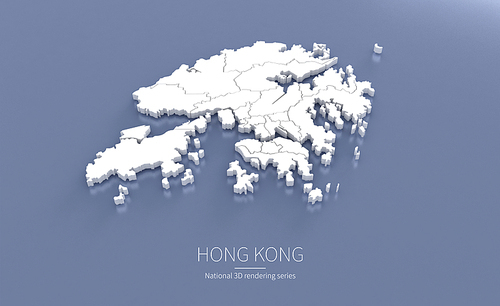 홍콩 3d rendering map.