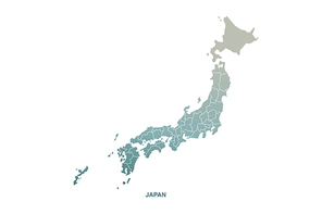 일본 행정구역 지도. japan district map.