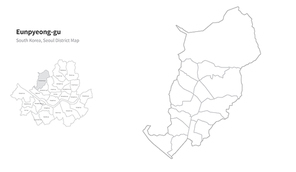 서울 은평구 지도. 서울의 행정구역 지도. seoul district map vector.