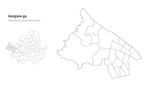 서울 강서구 지도. 서울의 행정구역 지도. seoul district map vector.