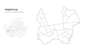 서울 양천구 지도. 서울의 행정구역 지도. seoul district map vector.