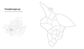 서울 영등포구 지도. 서울의 행정구역 지도. seoul district map vector.