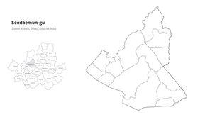 서울 서대문구 지도. 서울의 행정구역 지도. seoul district map vector.