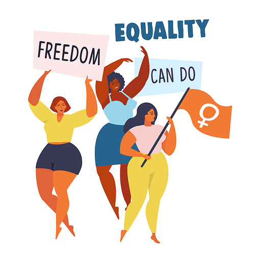 Women empowerment movement pattern. International womens day graphic in vector.