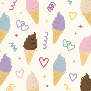 아이스크림 일러스트 패턴