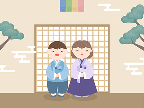 명절 한복 캐릭터