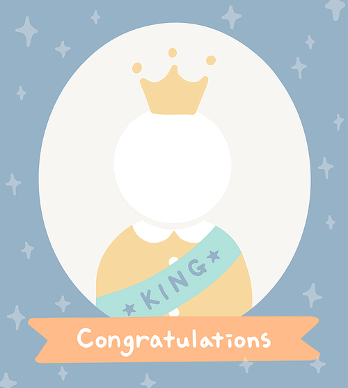 왕관 크라운 얼굴 합성 축하 카드