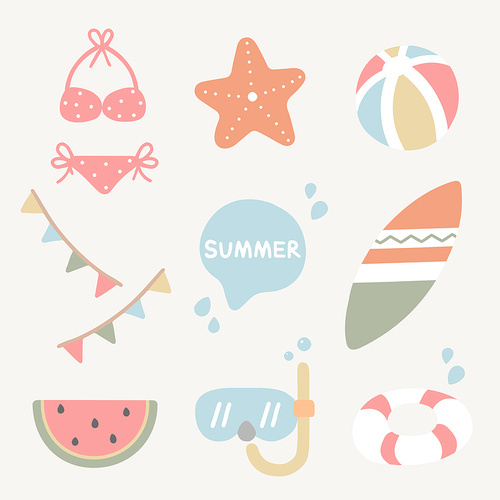 여름 바캉스 상징 일러스트 이미지 모음