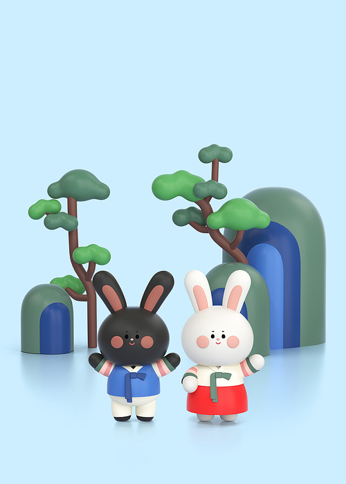 3D 토끼 캐릭터