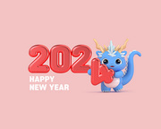 2024년 갑진년 3d 일러스트 캐릭터 소스