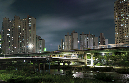 한국 경기도 안양천 야경