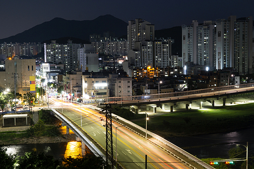 한국 경기도 안양천 야경