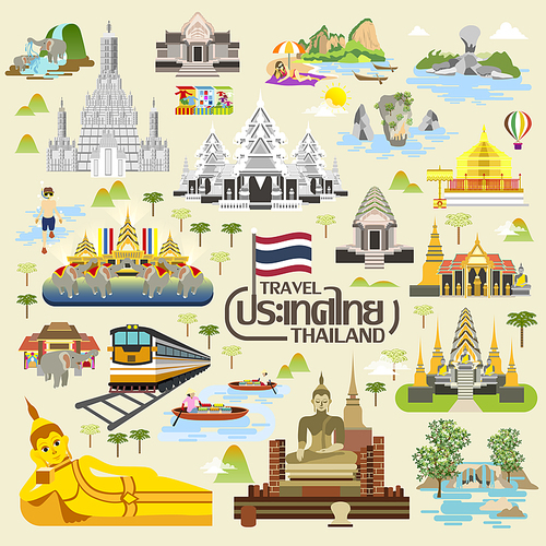 exquisite Thailand travel concept collection - Thailand country name in Thai