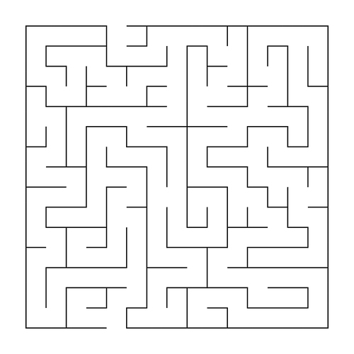 simple square labyrinth isolated on white 