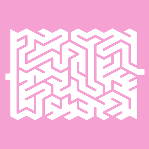 fashionable white labyrinth isolated on pink 