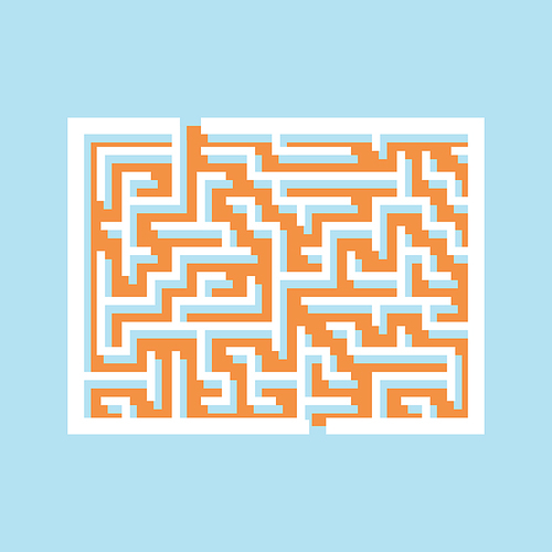 modern colorful maze isolated on blue background
