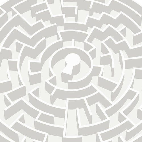 close up look at white elegant circular maze with shadow