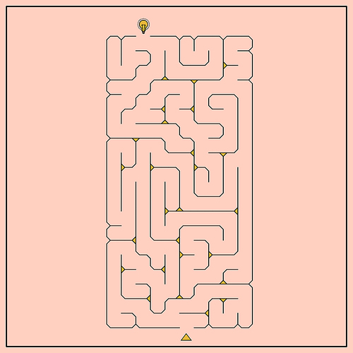 creative rectangular maze isolated on pink background