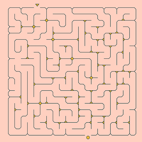 creative square maze isolated on pink background