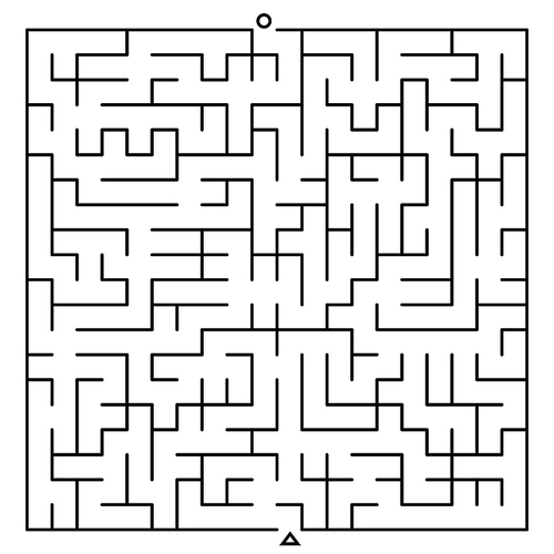 creative square maze isolated on white 