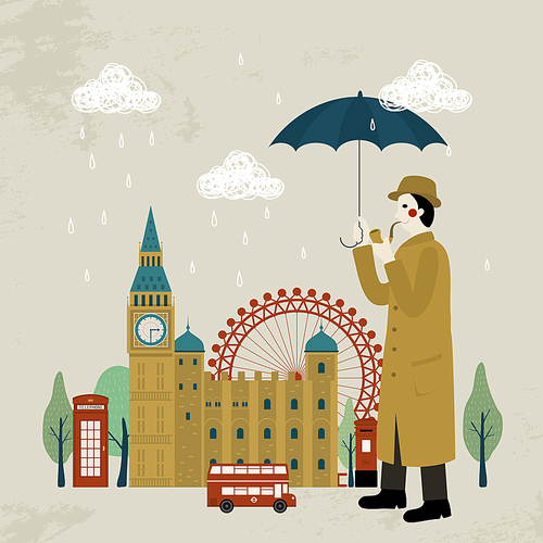 lovely United Kingdom impression design - detective and attractions