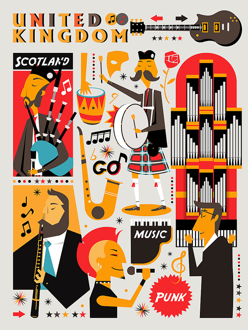 lovely United Kingdom music night poster design